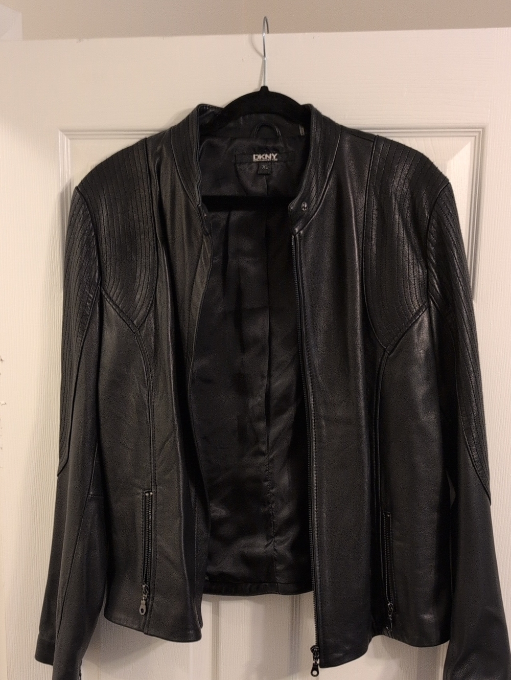 DKNY Black Satin-Lined Jacket with Branded Neck Label